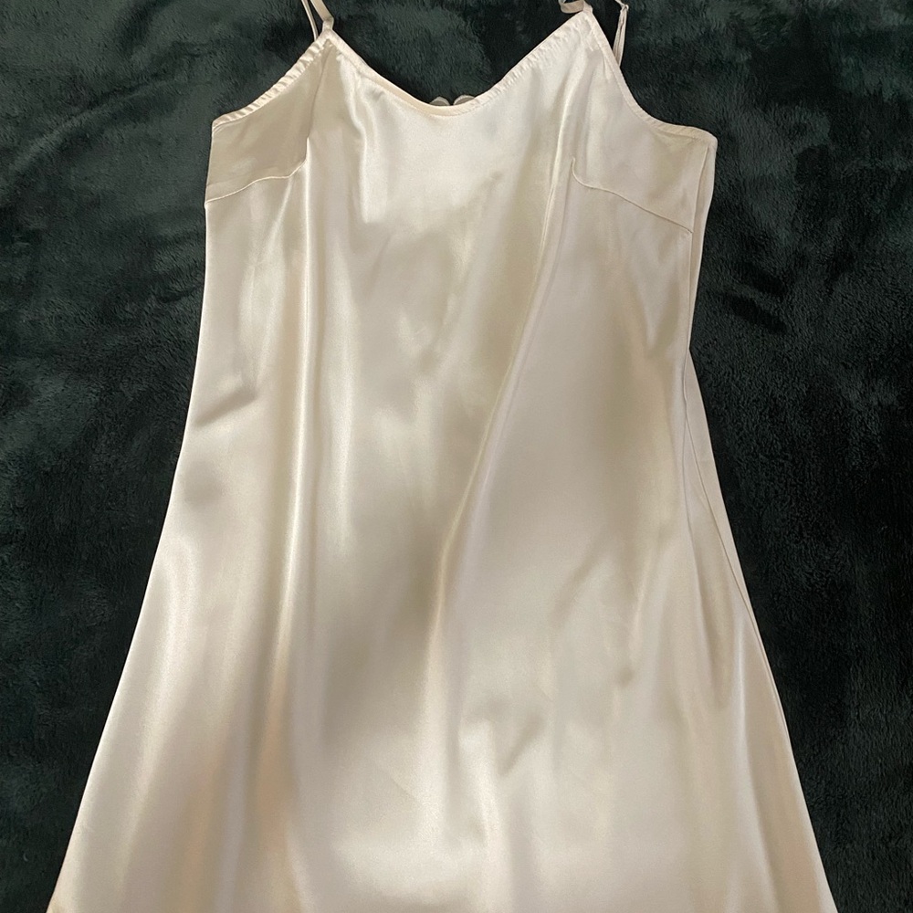 Cream Satin Slip Dress